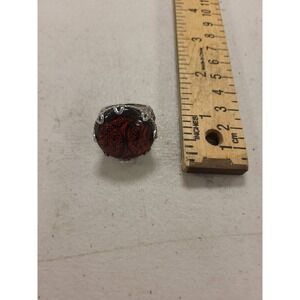 316L SS Ring Red Stone Stainless Steel Fashion Jewelry Band Men Women Accessory